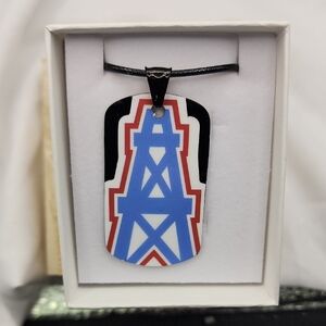 Houston Oilers Dog Tag Pendant Necklace
